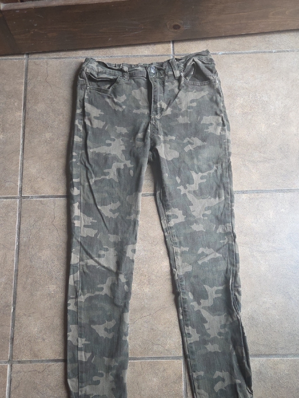 Camo Skinny Pants - Olive Green